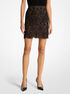 michael kors cotton blend floral lace skirt