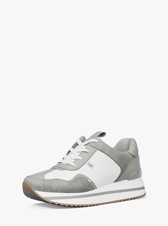 michael kors raina mixed media trainer