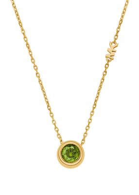 michael kors round stone pendant necklace