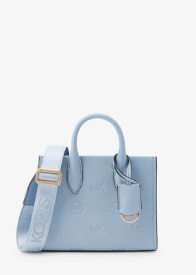 michael kors mirella extra small logo embossed leather crossbody bag