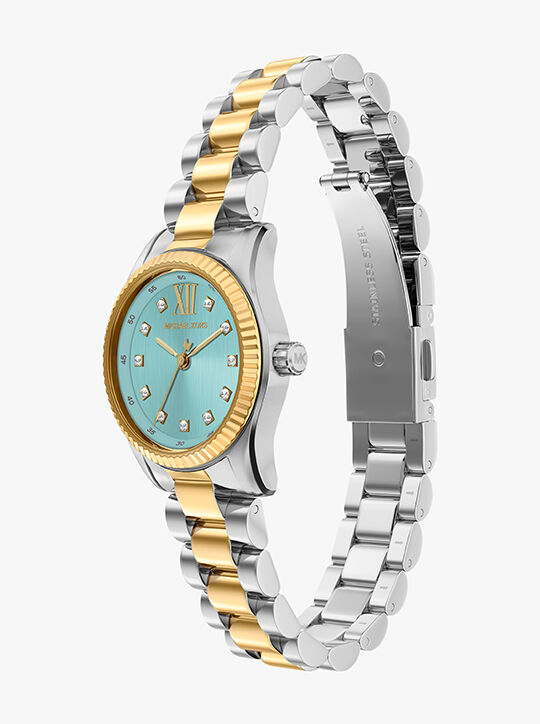 Michael Kors Lexington Three-Hand Two-Tone Stainless Steel Watch michael kors lexington three hand two tone stainless steel watch