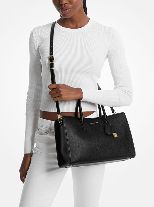 michael kors scarlett medium leather satchel