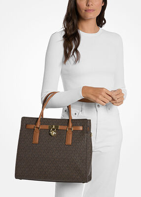 michael kors hamilton moderne large signature logo satchel