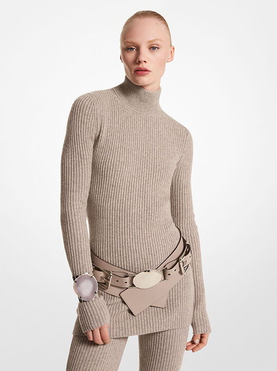 michael kors stretch cashmere tunic turtleneck