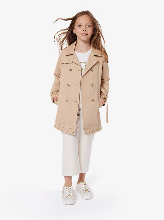 تي شيرت قطني بشعار الإمبراطورية للأطفال michael kors تي شيرت قطني بشعار الإمبراطورية للأطفال