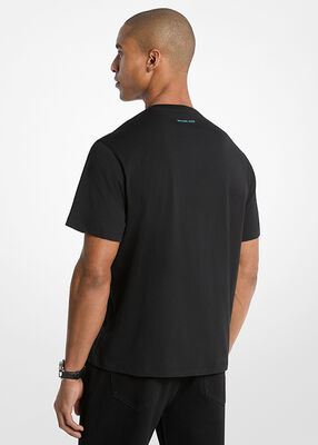 michael kors circle logo cotton jersey t shirt