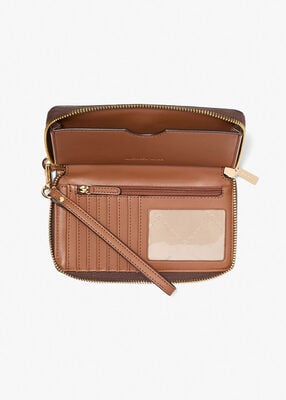 michael kors jet set signature logo smartphone wristlet