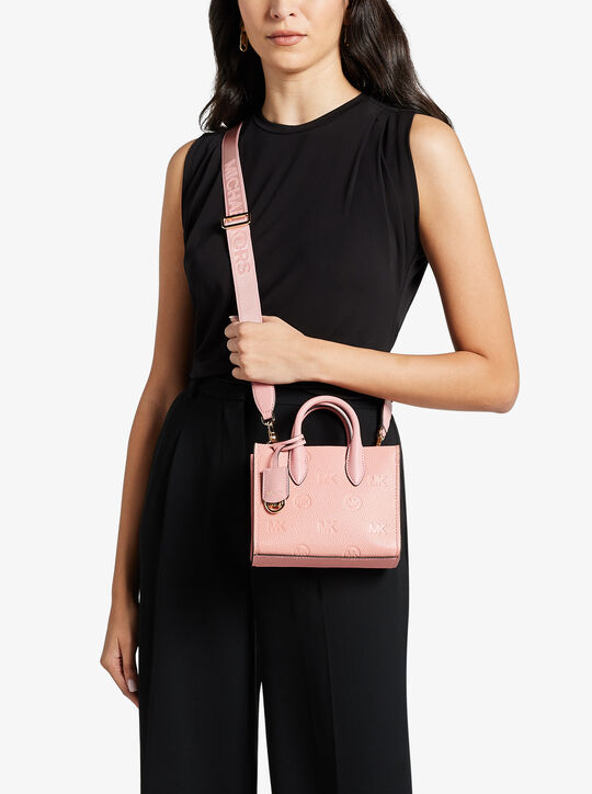 Mirella Extra-Small Logo Embossed Leather Crossbody Bag michael kors mirella extra small logo embossed leather crossbody bag