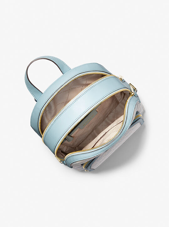 michael kors jaycee medium logo jacquard backpack