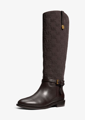 michael kors beverly quited suede and leather riding boot