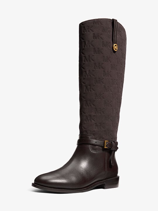 michael kors beverly quited suede and leather riding boot