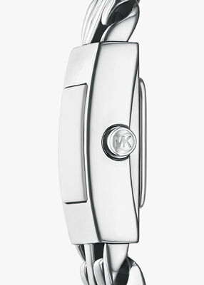 michael kors mini darrington silver tone chain link watch