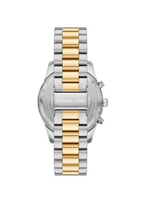 michael kors oversized lexington two tone watch