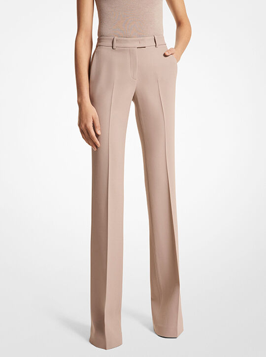 michael kors haylee double crepe sabl  flared trousers