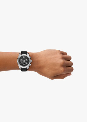 michael kors ساعة مايكل كورس ليكسينغتون كرونوغراف من الجلد الأسود