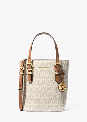 michael kors quinn extra small signature logo and leather convertible tote bag