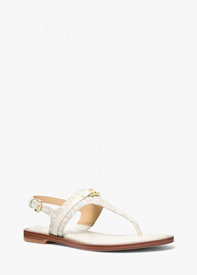 michael kors mandy signature logo t strap sandal