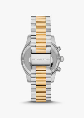 michael kors oversized lexington pav  two tone watch