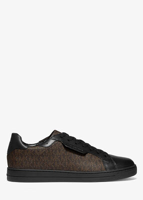 michael kors keating logo and leather sneaker