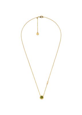 michael kors round stone pendant necklace