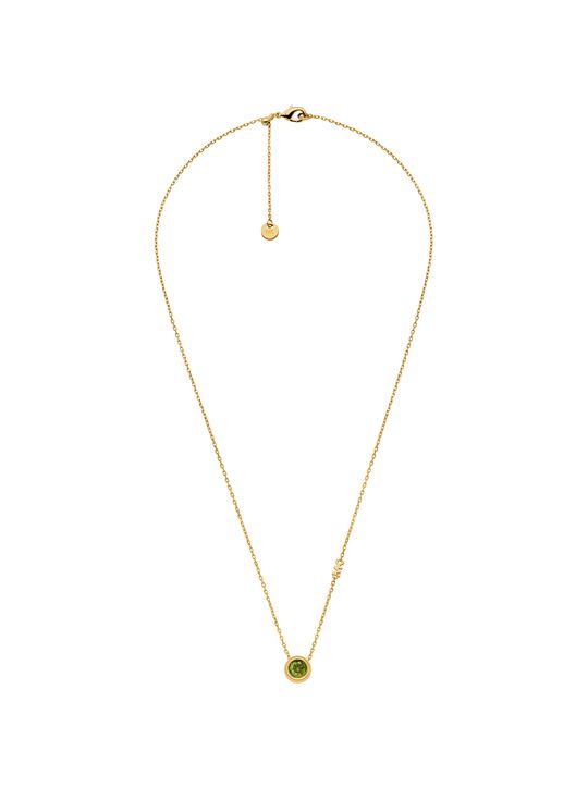 michael kors round stone pendant necklace