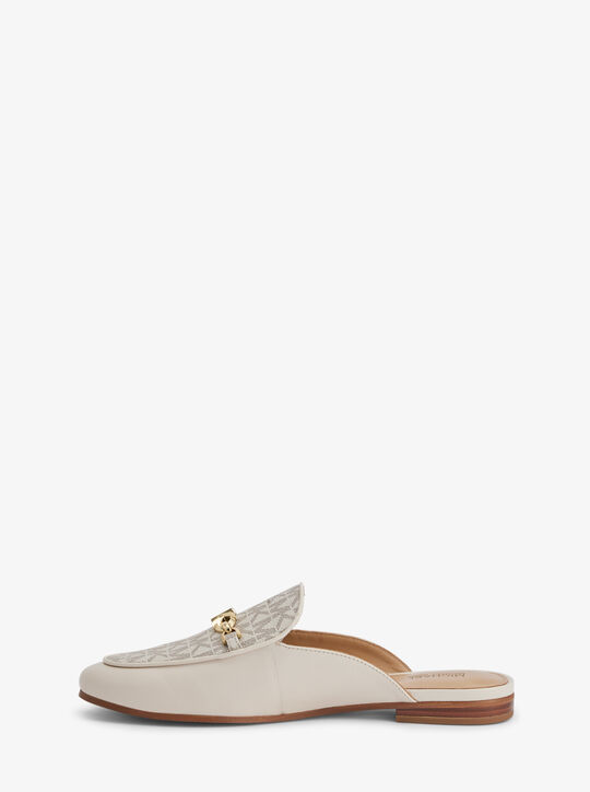 michael kors tiffanie signature logo and leather mule