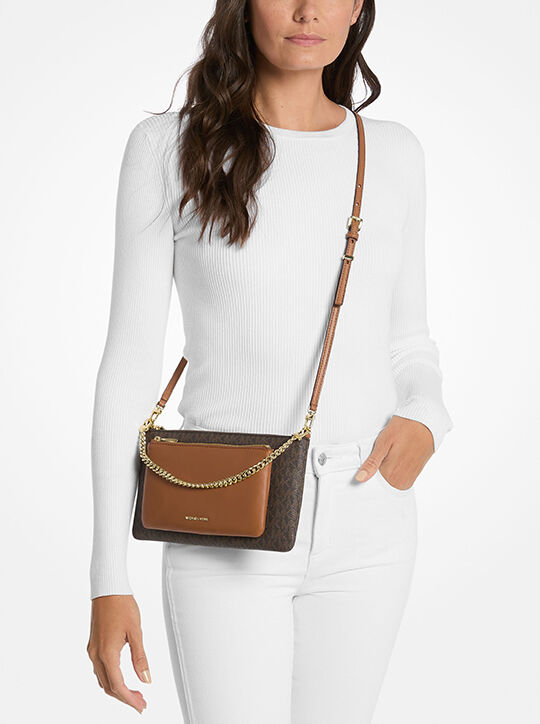 michael kors jet set monogrammed shoulder bag
