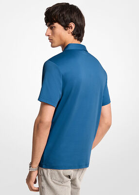 michael kors embroidered logo cotton polo shirt