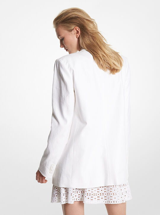 بليزر بوي فريند من مزيج الكتان michael kors بليزر بوي فريند من مزيج الكتان