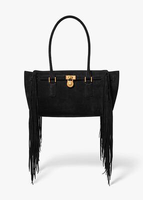 michael kors hamilton moderne small fringed suede satchel