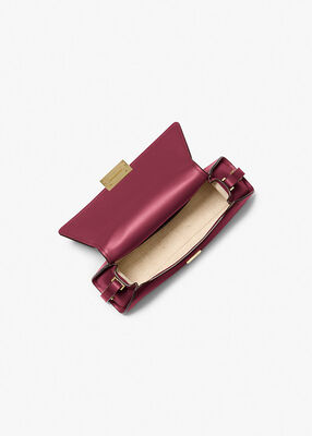 michael kors حقيبة كتف لودلو جلدية متوسطة الحجم