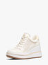 michael kors emmy signature logo and leather wedge trainer
