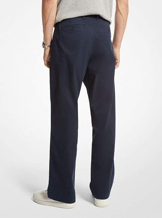 michael kors stretch cotton wide leg chino pants