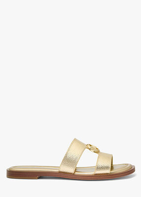michael kors erin metallic leather sandal
