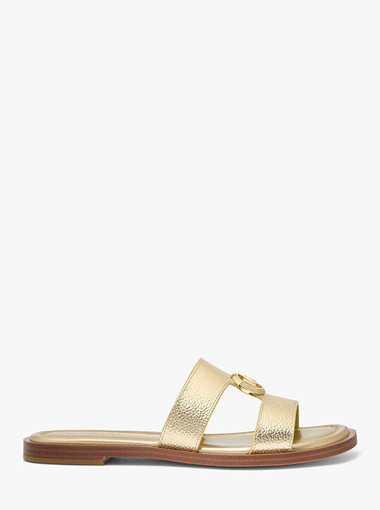 michael kors erin metallic leather sandal