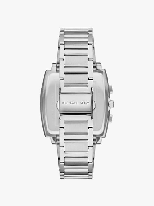michael kors oversized rhys silver tone watch