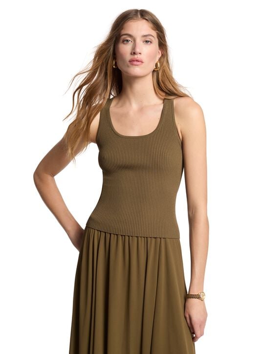 Ribbed Scoop Neck Tank Top michael kors ribbed scoop neck tank top