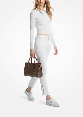 michael kors sheila medium logo satchel