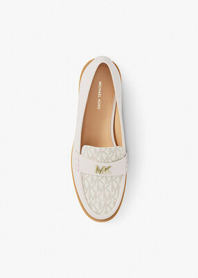 michael kors lex leather and signature logo loafer