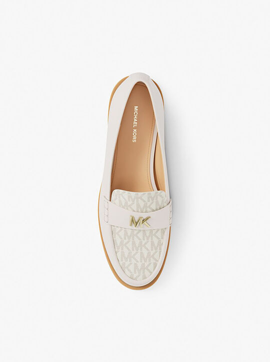 michael kors lex leather and signature logo loafer