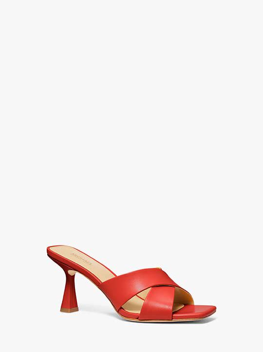 michael kors clara leather mule