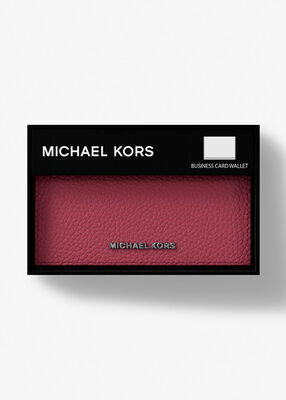 michael kors hudson pebbled leather card case