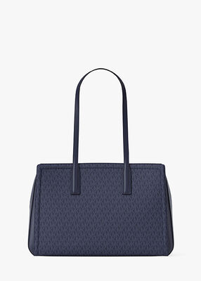michael kors laila medium signature logo tote bag