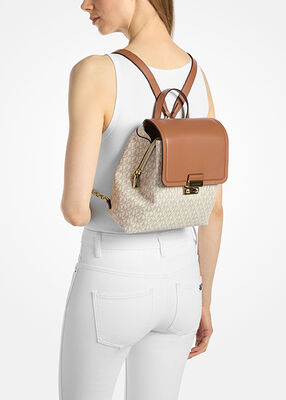 michael kors tribeca small signature logo backpack