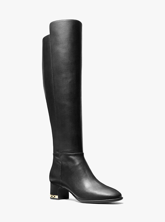 michael kors june flex leather riding boot