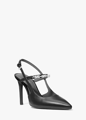 michael kors dina flex leather slingback pump