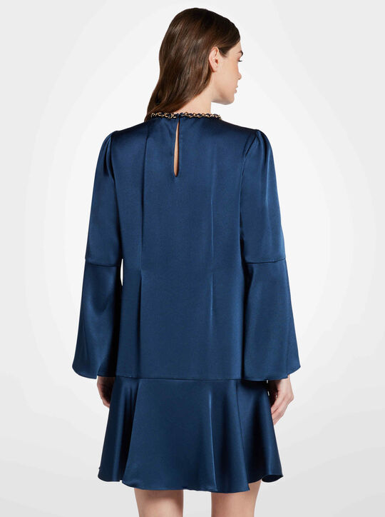 Satin Bell-Sleeve Dress michael kors satin bell sleeve dress