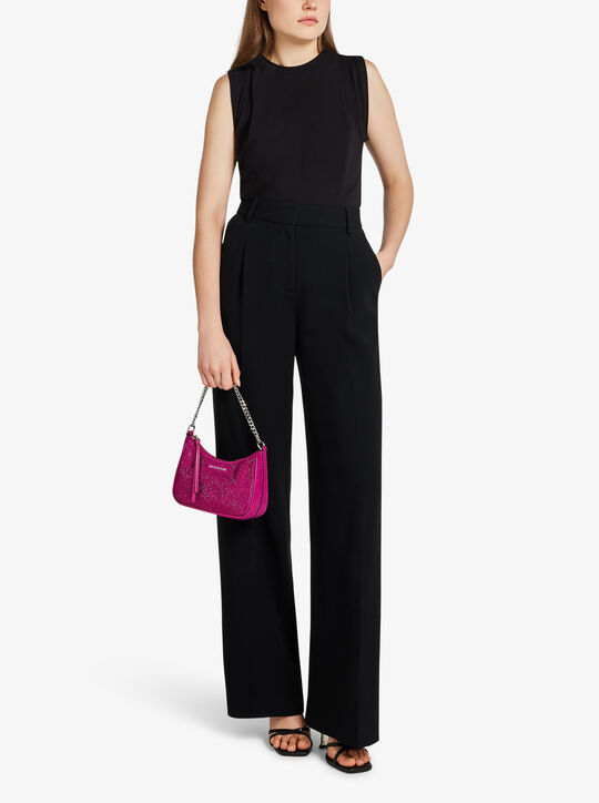 Jet Set Charm Small Embellished Leather Pochette michael kors jet set charm small embellished leather pochette