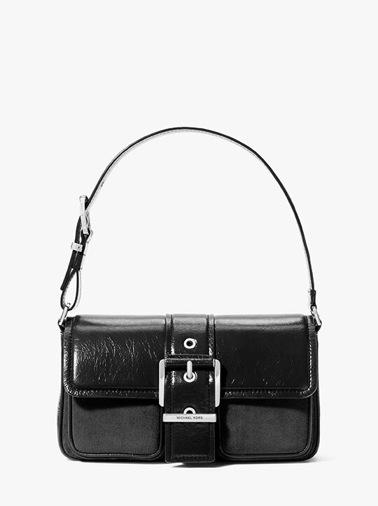 michael kors colby medium crackled leather shoulder bag