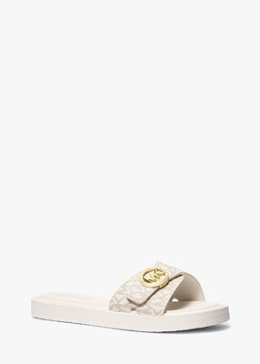 michael kors signature logo slide sandal
